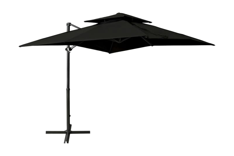 Frihängande parasoll med ventilation 250x250 cm svart - Svart - Utemöbler & utemiljö - Solskydd - Parasoll - Hängparasoll