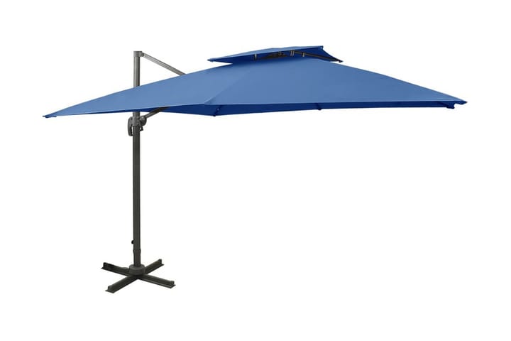 Frihängande parasoll med ventilation 300x300 cm azurblå - Blå - Utemöbler & utemiljö - Solskydd - Parasoll - Hängparasoll