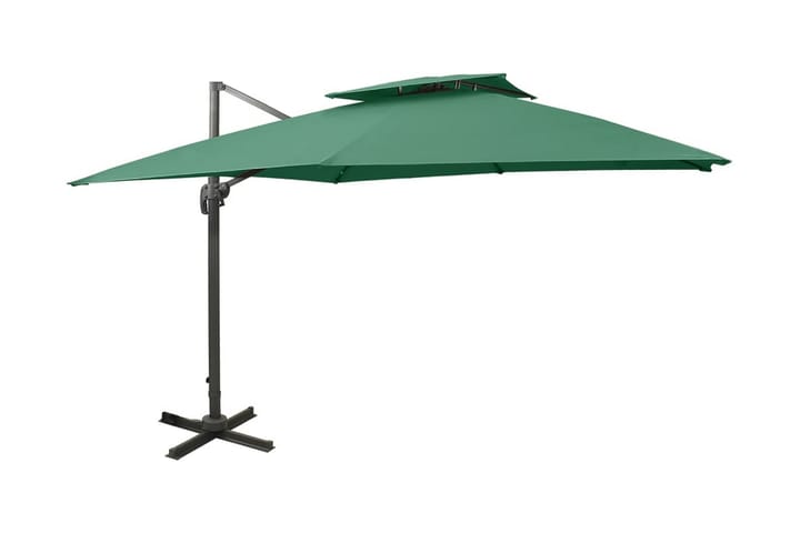 Frihängande parasoll med ventilation 300x300 cm grön - Grön - Utemöbler & utemiljö - Solskydd - Parasoll - Hängparasoll