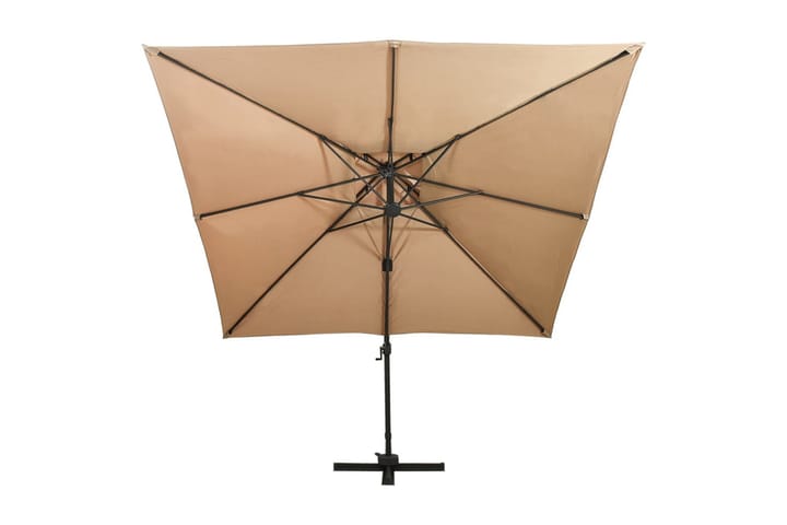 Frihängande parasoll med ventilation 300x300 cm taupe - Brun - Utemöbler & utemiljö - Solskydd - Parasoll - Hängparasoll