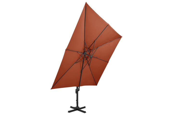 Frihängande parasoll med ventilation 300x300 cm terrakotta - Orange - Utemöbler & utemiljö - Solskydd - Parasoll - Hängparasoll