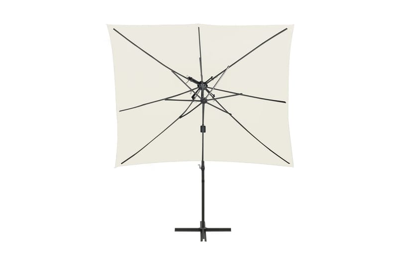 Frihängande parasoll med ventilation sand 250x250 cm - Beige - Utemöbler & utemiljö - Solskydd - Parasoll