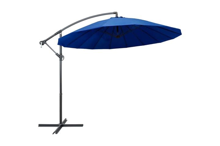 Hängande parasoll blå 3 m aluminiumstång - Blå - Utemöbler & utemiljö - Solskydd - Parasoll - Hängparasoll