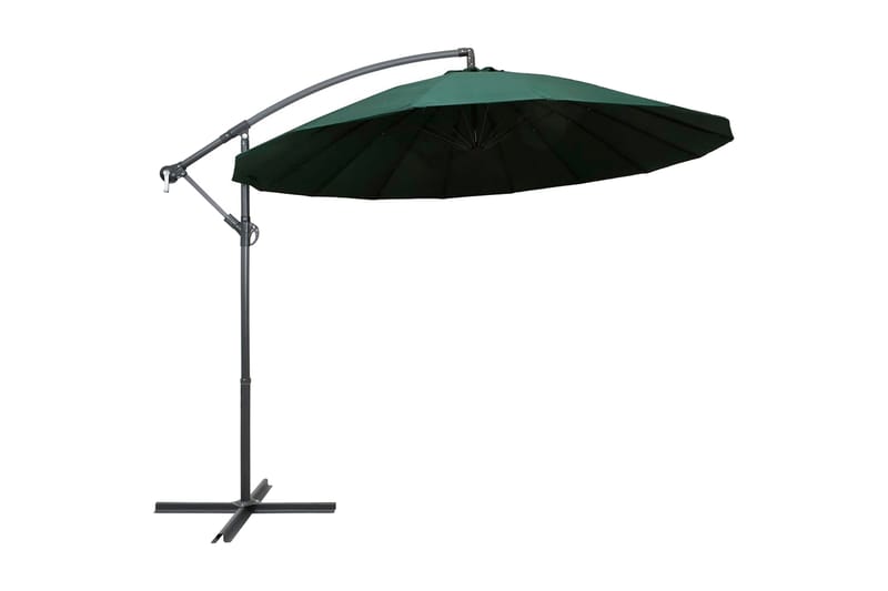 Hängande parasoll grön 3 m aluminiumstång - Grön - Utemöbler & utemiljö - Solskydd - Parasoll - Hängparasoll