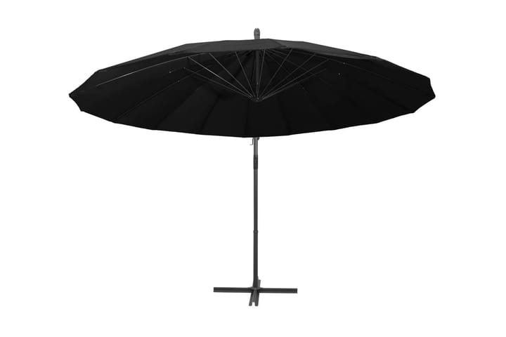 Hängande parasoll svart 3 m aluminiumstång - Svart - Utemöbler & utemiljö - Solskydd - Parasoll - Hängparasoll