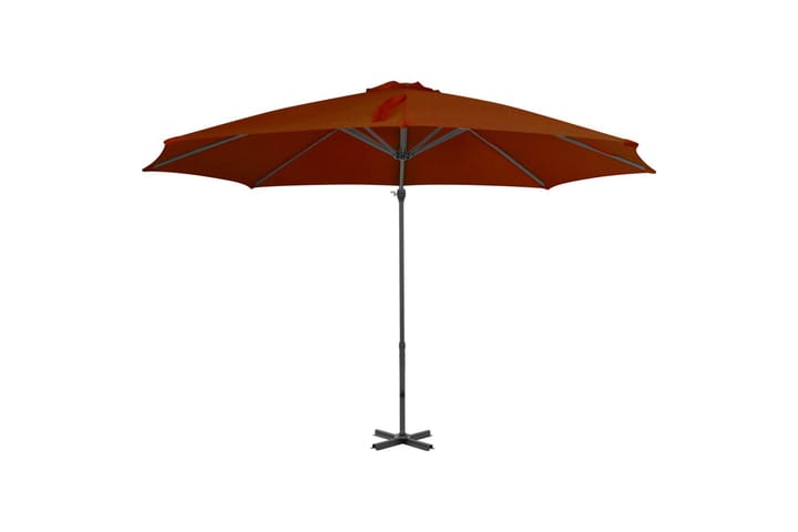 Frihängande parasoll med aluminiumstång terrakotta 300 cm - Orange - Utemöbler - Solskydd - Parasoller