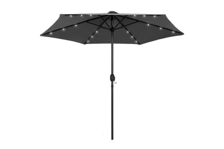 Parasoll med LED-lampor och aluminiumstång 270 cm antracit - Grå - Utemöbler & utemiljö - Solskydd - Parasoll