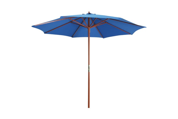 Parasoll med trästolpe 300x258 cm blå - Blå - Utemöbler & utemiljö - Solskydd - Parasoll