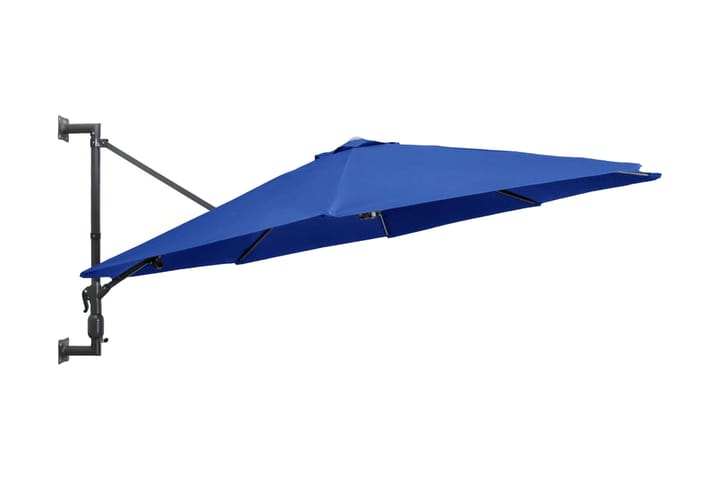Väggmonterat parasoll med metallstång 300 cm blue