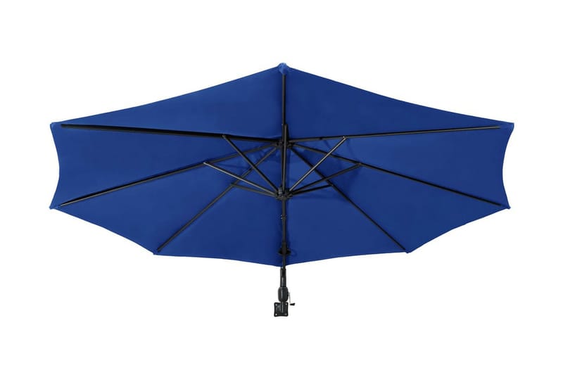 Väggmonterat parasoll med metallstång 300 cm blue - Blå - Utemöbler - Solskydd - Parasoller
