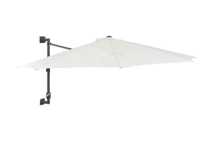 Väggmonterat parasoll med metallstång 300 cm sand