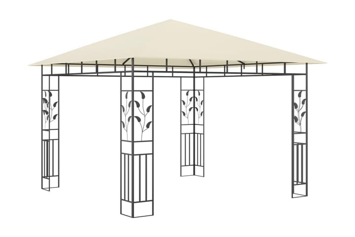 Paviljong med myggnät 3x3x2,73 m gräddvit 180 g/m² - Vit - Utemöbler & utemiljö - Solskydd - Paviljong - Komplett paviljong