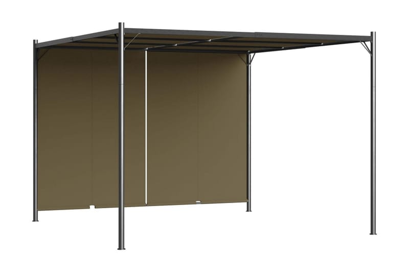 Pergola med infällbart tak 3x3 m taupe 180 g/m² - Brun - Utemöbler & utemiljö - Övrigt utemöbler - Möbelskydd - Överdrag utemöbler