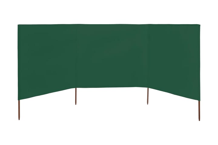 Vindskydd 3 paneler tyg 400x120 cm grön - Grön - Utemöbler - Solskydd - Insynsskydd & vindskydd