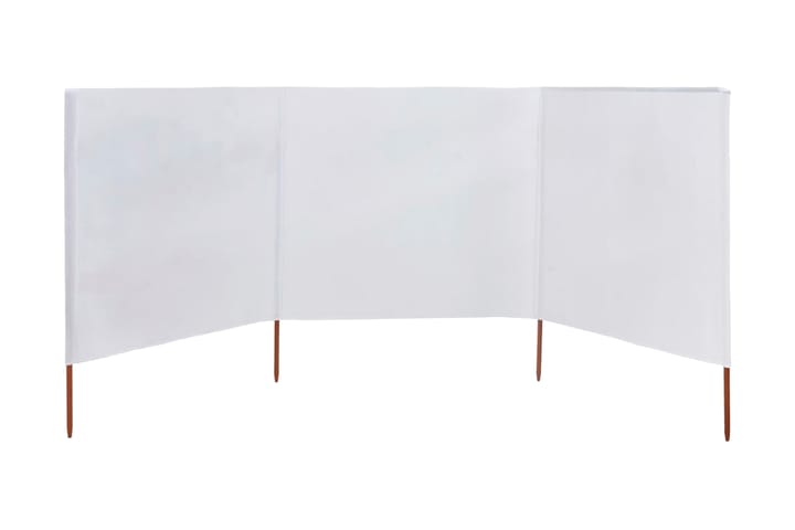 Vindskydd 3 paneler tyg 400x160 cm sandvit - Vit - Utemöbler & utemiljö - Solskydd - Insynsskydd & vindskydd