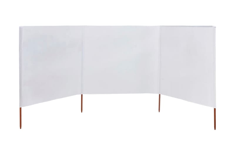 Vindskydd 3 paneler tyg 400x80 cm sandvit - Vit - Utemöbler & utemiljö - Solskydd - Insynsskydd & vindskydd