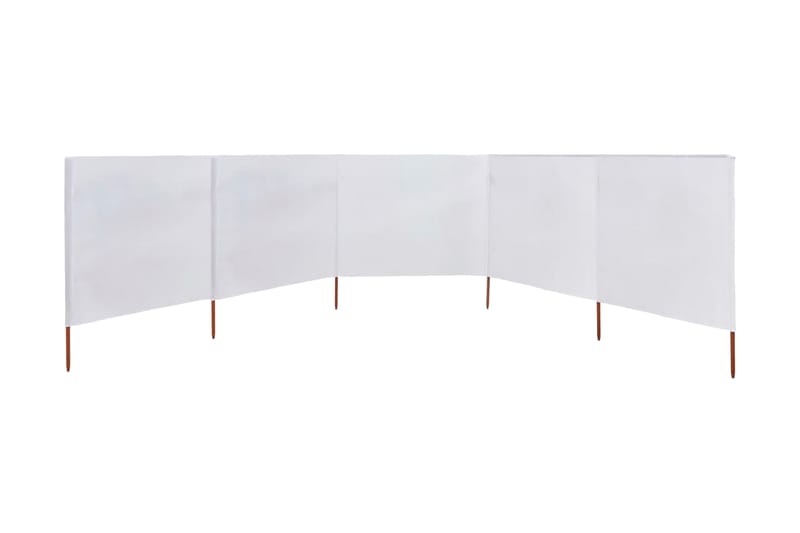 Vindskydd 5 paneler tyg 600x160 cm sandvit - Vit - Utemöbler & utemiljö - Solskydd - Insynsskydd & vindskydd