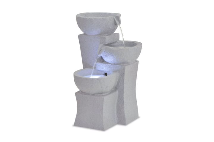 Inomhusfontän med LED polyresin - Grå - Möbler - Fåtölj & stolar - Sittbänk