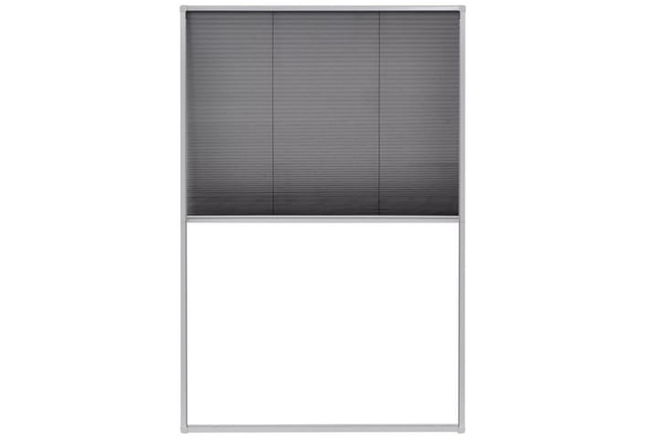 Plisserat insektsnät för fönster 80x120 cm aluminium - Svart - Utemöbler & utemiljö - Trädgårdsdekoration & utemiljö - Myggnät & insektsnät