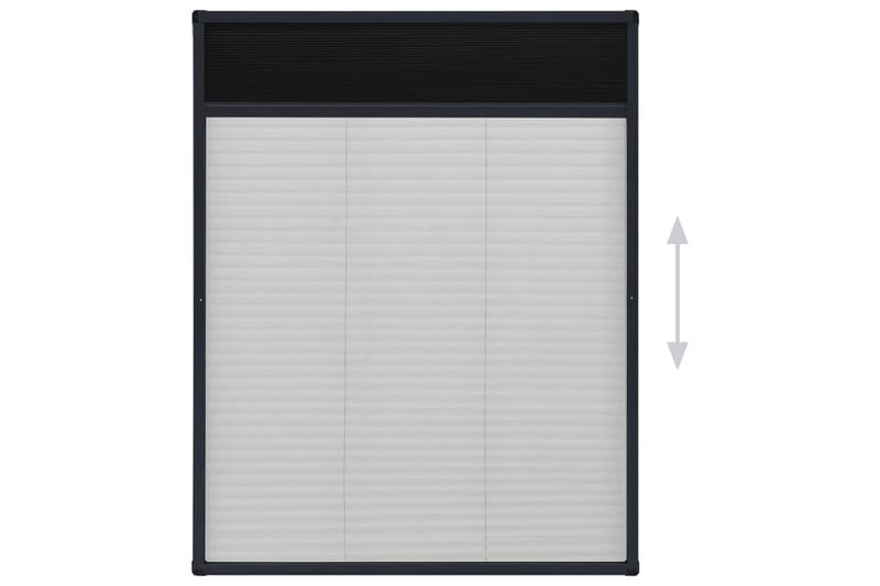 Plisserat insektsnät för fönster aluminium antracit 60x80cm - Grå - Utemöbler & utemiljö - Trädgårdsdekoration & utemiljö - Myggnät & insektsnät