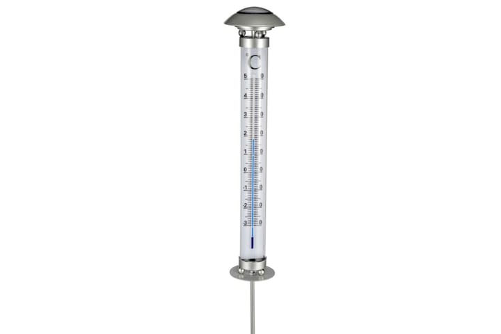 HI Soldriven termometer med lampa - Silver - Utemöbler & utemiljö - Trädgårdsdekoration & utemiljö - Regn & temperatur - Utomhustermometer