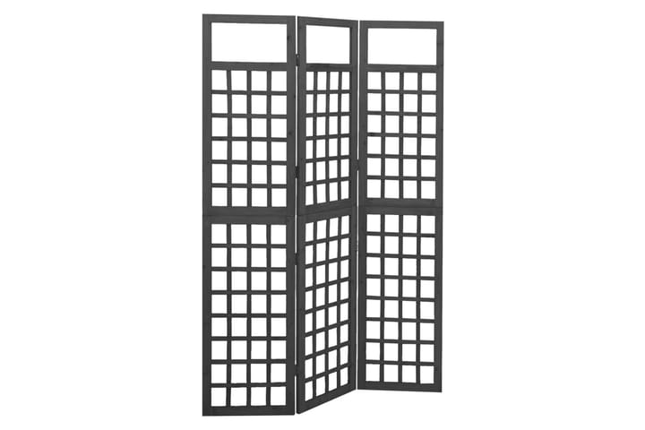 Rumsavdelare/Spaljé 3 paneler massiv gran svart 121x180 cm - Svart - Utemöbler & utemiljö - Trädgårdsdekoration & utemiljö - Spaljé