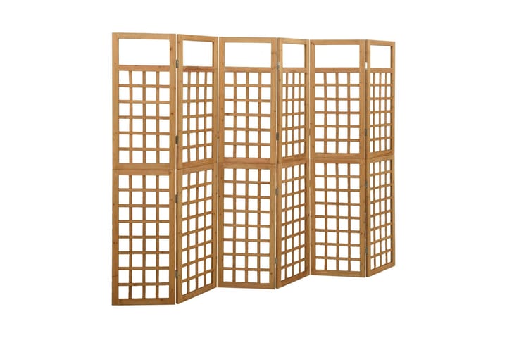 Rumsavdelare/Spaljé 6 paneler massiv gran 242,5x180 cm - Brun - Utemöbler & utemiljö - Trädgårdsdekoration & utemiljö - Spaljé