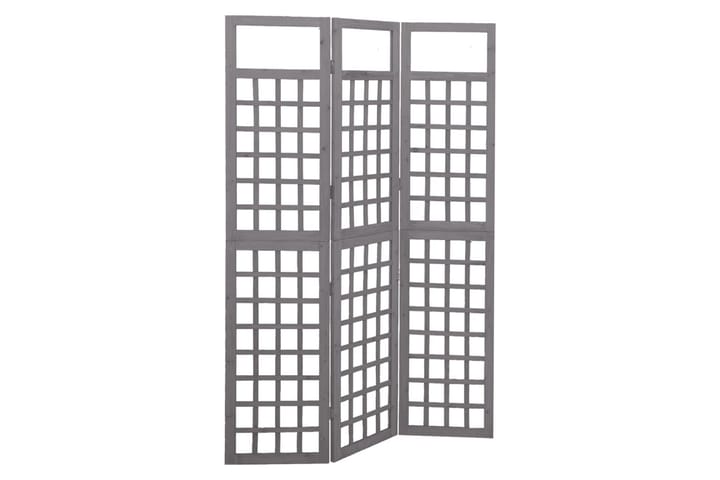 Rumsavdelare/Spaljé 3 paneler massiv gran grå 121x180 cm - Grå - Utemöbler & utemiljö - Trädgårdsdekoration & utemiljö - Spalje