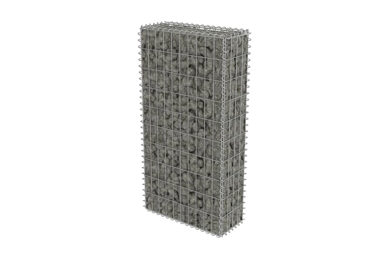 Gabionmur i galvaniserat stål 50x20x100 cm - Silver - Utemöbler & utemiljö - Trädgårdsdekoration & utemiljö - Staket & grind