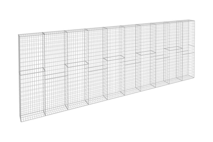 Gabionmur i galvaniserat stål 600x30x200 cm - Silver - Utemöbler & utemiljö - Trädgårdsdekoration & utemiljö - Staket & grind