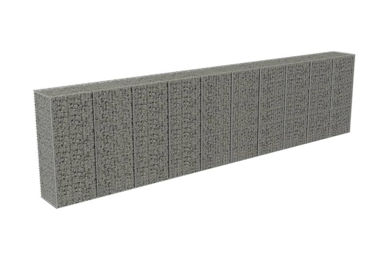 Gabionmur i galvaniserat stål 600x50x150 cm - Silver - Utemöbler & utemiljö - Trädgårdsdekoration & utemiljö - Staket & grind