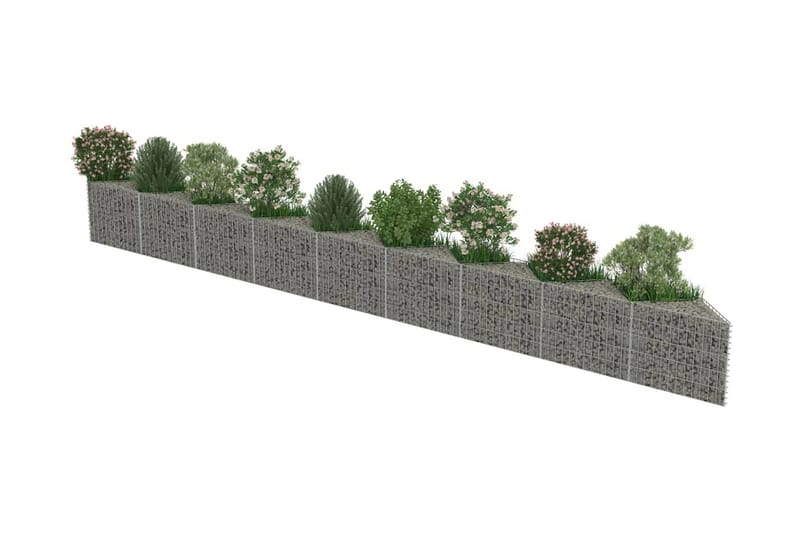 Gabionmur i galvaniserat stål 630x30x50 cm - Silver - Utemöbler & utemiljö - Trädgårdsdekoration & utemiljö - Staket & grind