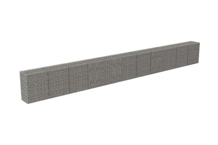 Gabionmur i galvaniserat stål 900x50x100 cm - Silver - Utemöbler & utemiljö - Trädgårdsdekoration & utemiljö - Staket & grind