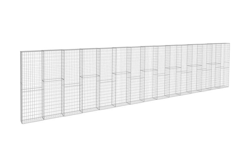 Gabionmur i galvaniserat stål 900x50x200 cm - Silver - Utemöbler & utemiljö - Trädgårdsdekoration & utemiljö - Staket & grind