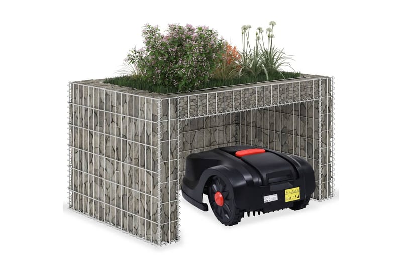 Garage för gräsklippare och blombädd 110x80x60 cm ståltråd - Silver - Utemöbler & utemiljö - Trädgårdsdekoration & utemiljö - Staket & grind