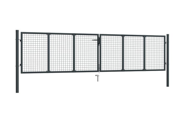 Nätgrind för trädgård galvaniserat stål 400x125 cm grå - Grå - Utemöbler & utemiljö - Trädgårdsdekoration & utemiljö - Staket & grind