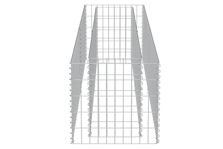 Planteringsgabion upphöjd galvaniserat stål 180x50x50 cm - Silver - Utemöbler & utemiljö - Trädgårdsdekoration & utemiljö - Staket & grind