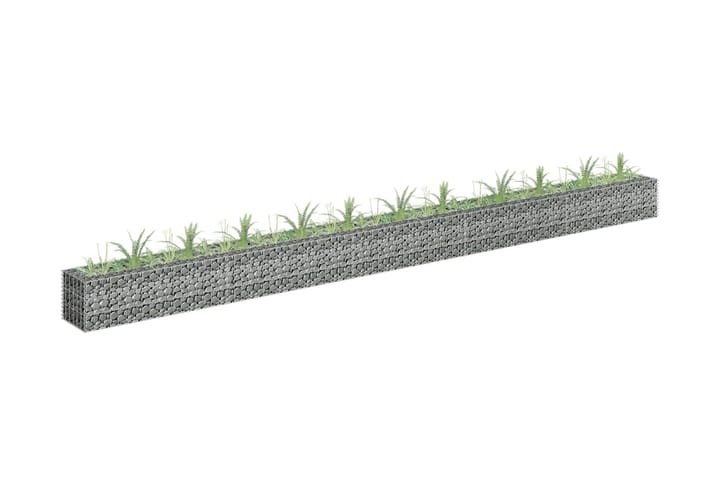 Planteringsgabion upphöjd galvaniserat stål 450x30x30 cm - Silver - Utemöbler & utemiljö - Trädgårdsdekoration & utemiljö - Staket & grind