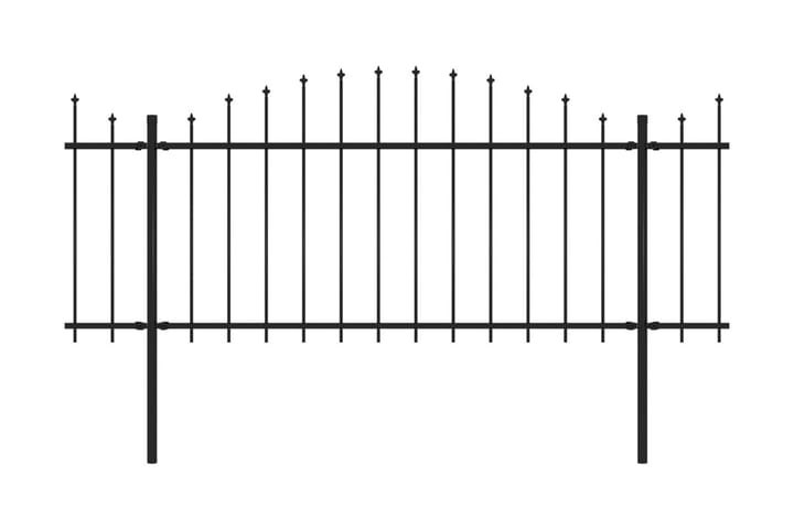 Trädgårdsstaket med spjuttopp stål (1,25-1,5)x5,1 m svart - Svart - Utemöbler & utemiljö - Trädgårdsdekoration & utemiljö - Staket & grind
