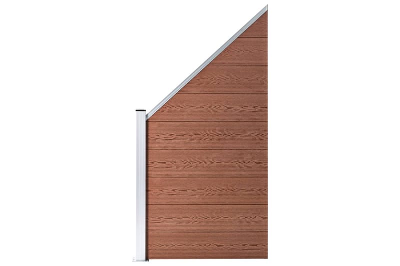 WPC-staketpanel 6 fyrkantig + 1 vinklad 1138x186 cm brun - Brun - Utemöbler & utemiljö - Trädgårdsdekoration & utemiljö - Staket & grind