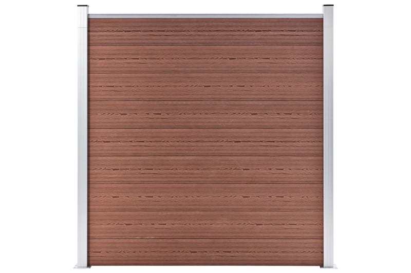 WPC-staketpanel 6 fyrkantig + 1 vinklad 1138x186 cm brun - Brun - Utemöbler & utemiljö - Trädgårdsdekoration & utemiljö - Staket & grind