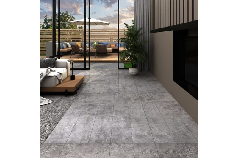 PVC-golvbrädor 5,02 m² 2 mm självhäftande betonggrå - Grå - Utemöbler & utemiljö - Trädgårdsdekoration & utemiljö - Trall