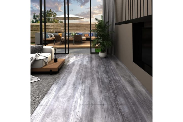 Självhäftande PVC-golvplankor 5,21 m² 2 mm mattgrått trä - Grå - Utemöbler & utemiljö - Trädgårdsdekoration & utemiljö - Trall