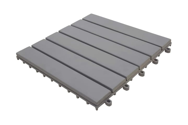 Trall 10 st grå 30x30 cm massivt akaciaträ - Grå - Utemöbler & utemiljö - Balkong & altan - Balkonggolv - Trall balkong