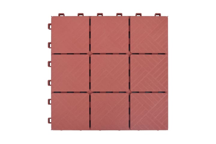 Trall 10 st röd 30,5x30,5 cm plast - Röd - Utemöbler & utemiljö - Balkong & altan - Balkonggolv - Trall balkong