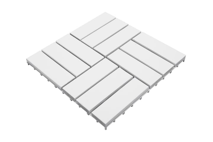 Trall 10 st vit 30x30 cm massivt akaciaträ - Vit - Utemöbler & utemiljö - Balkong & altan - Balkonggolv - Trall balkong