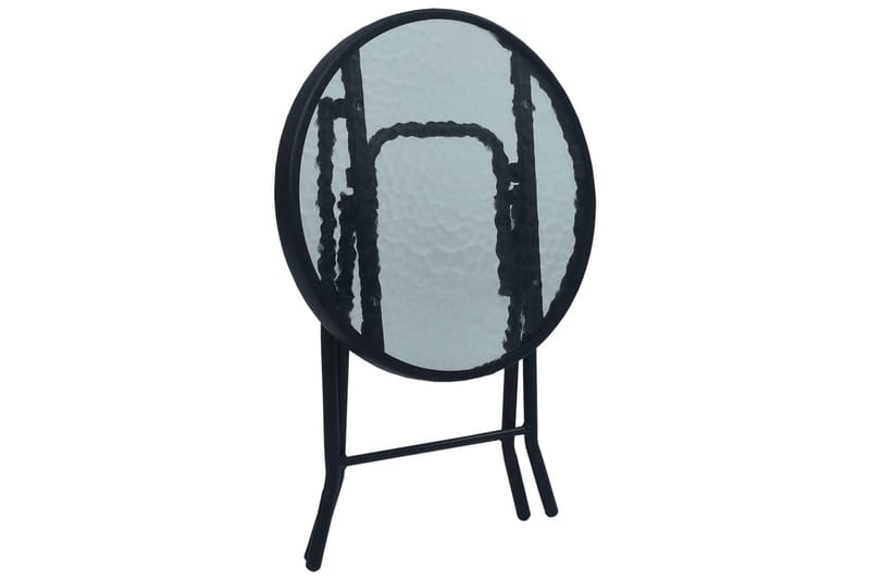 Cafébord svart 40x46 cm stål och glas - Svart - Utemöbler & utemiljö - Utebord & trädgårdsbord - Cafébord