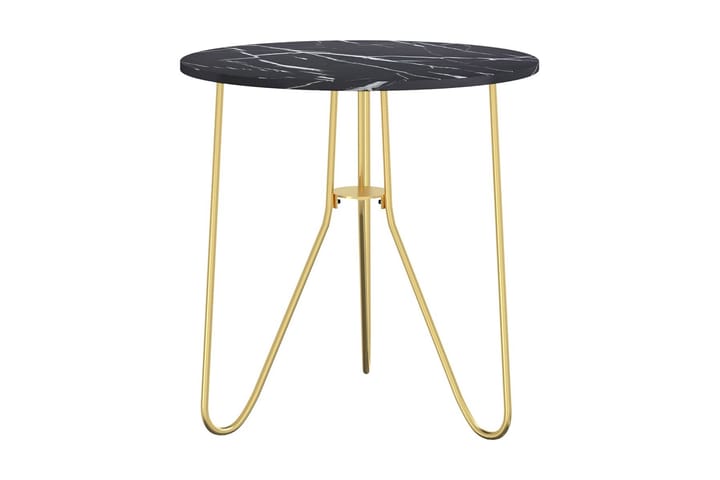 Tebord guld och svart 48 cm MDF och järn - Guld - Utemöbler & utemiljö - Utebord & trädgårdsbord - Cafébord