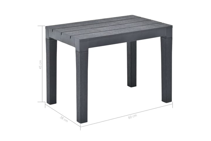 Trädgårdsbord med 2 bänkar plast antracit - Grå - Utemöbler & utemiljö - Utebord & trädgårdsbord - Cafébord