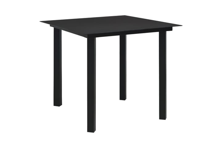 Trädgårdsbord svart 80x80x74 cm stål och glas - Svart - Utemöbler & utemiljö - Utebord & trädgårdsbord - Matbord utomhus